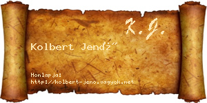 Kolbert Jenő névjegykártya