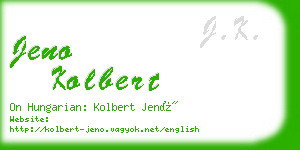 jeno kolbert business card
